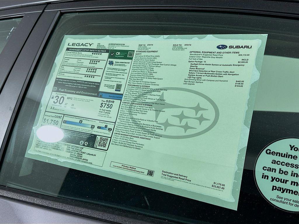 new 2025 Subaru Legacy car, priced at $31,382