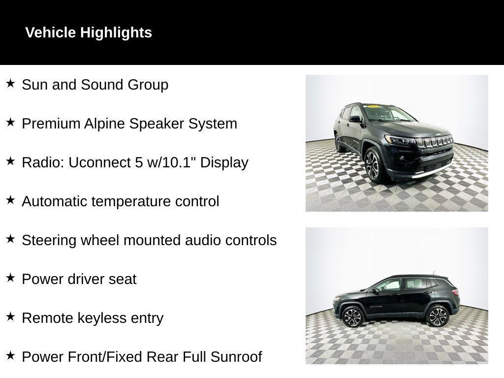 used 2022 Jeep Compass car, priced at $22,998