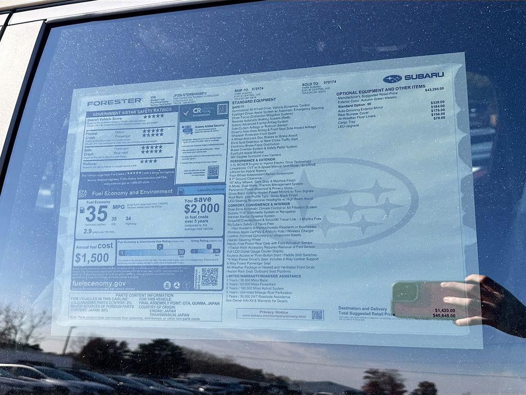 new 2025 Subaru Forester Hybrid car, priced at $42,517