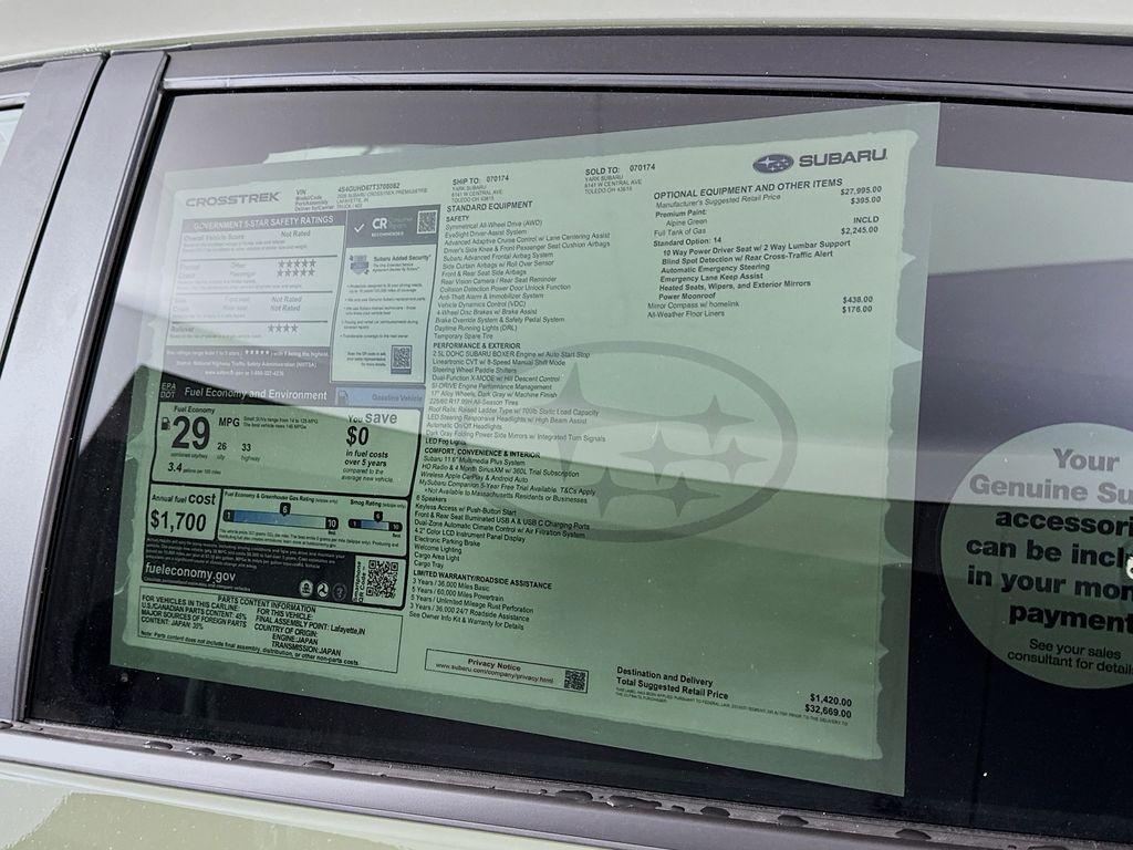 new 2026 Subaru Crosstrek car, priced at $32,669