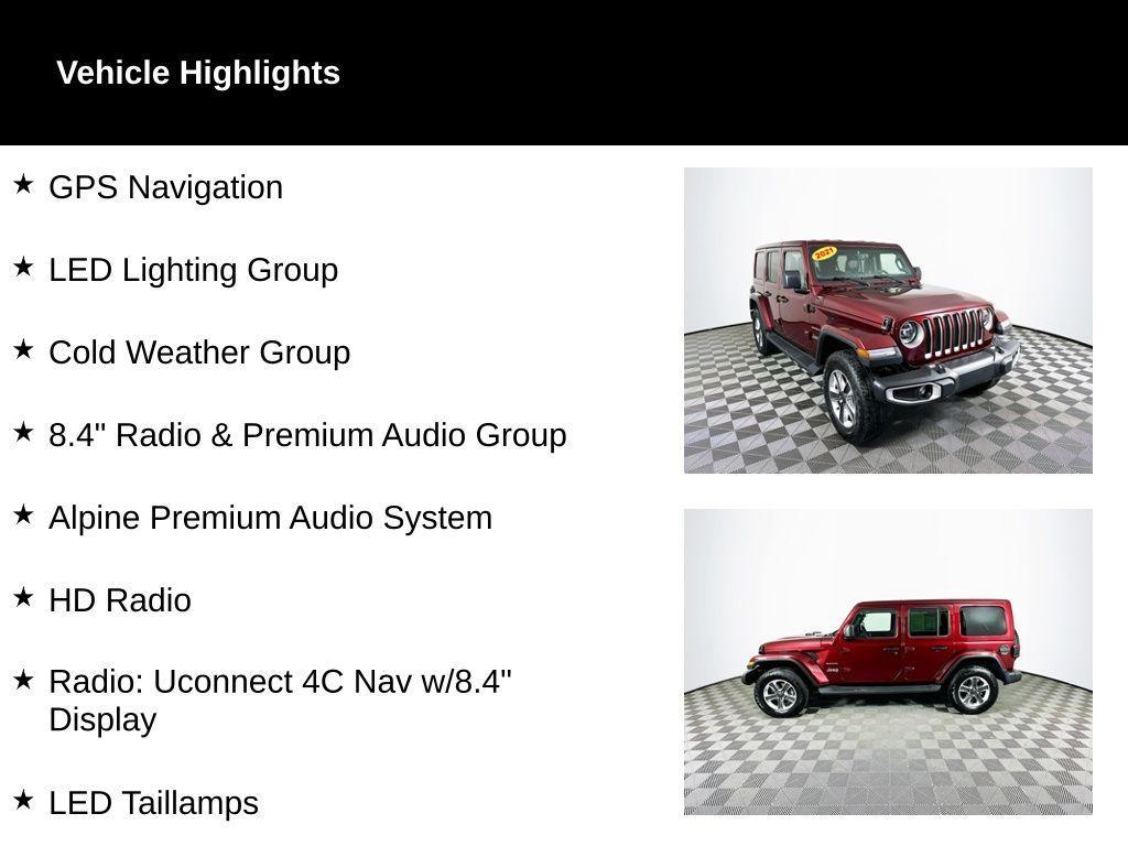 used 2021 Jeep Wrangler Unlimited car, priced at $28,427