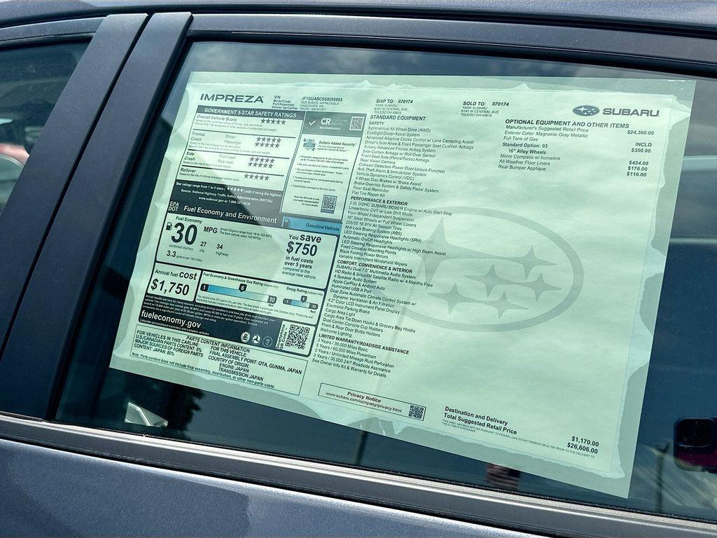 new 2025 Subaru Impreza car, priced at $25,754