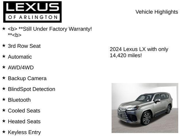 used 2024 Lexus LX 600 car, priced at $96,995