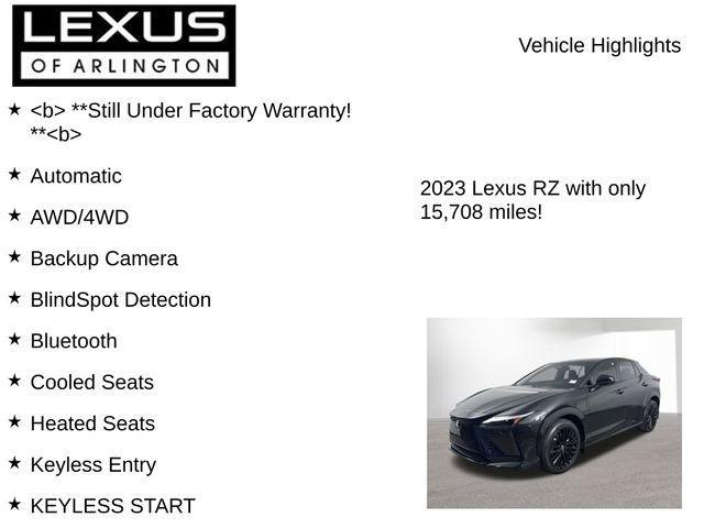 used 2023 Lexus RZ 450e car, priced at $34,495