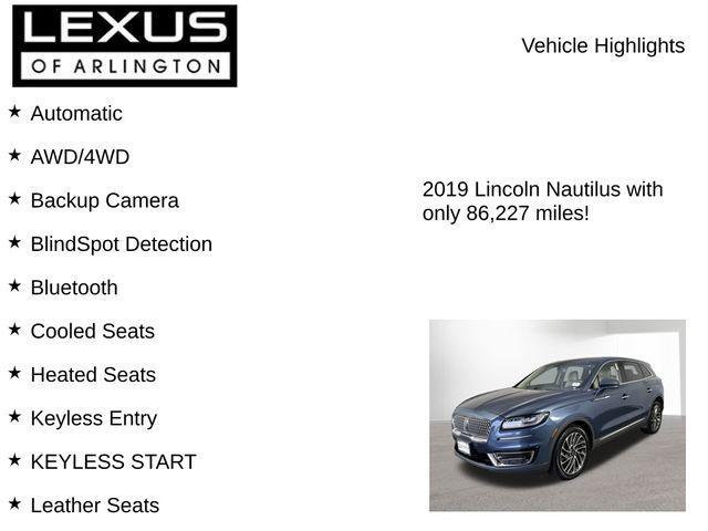 used 2019 Lincoln Nautilus car, priced at $18,995