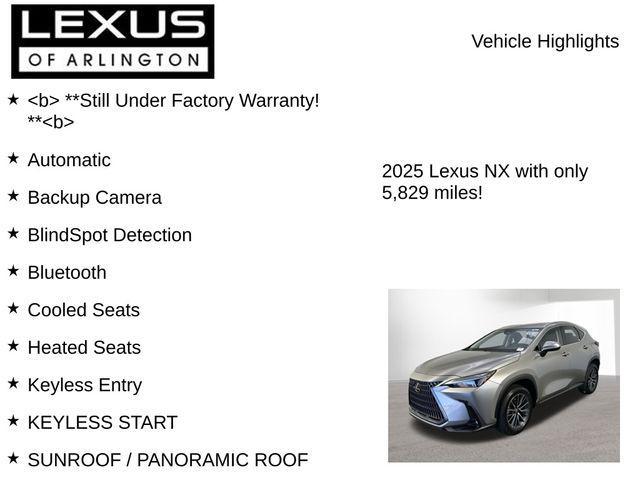 used 2025 Lexus NX 250 car, priced at $42,995