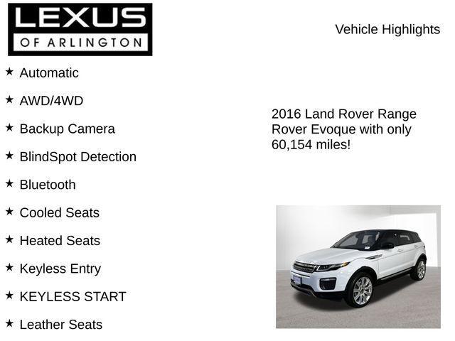 used 2016 Land Rover Range Rover Evoque car, priced at $16,295