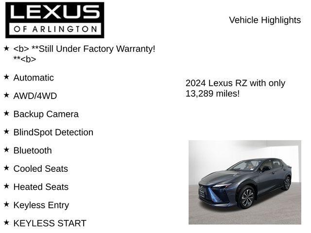 used 2024 Lexus RZ 450e car, priced at $38,995