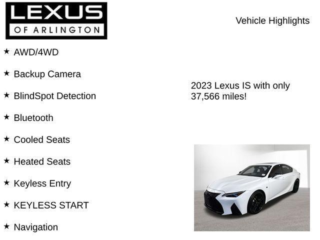 used 2023 Lexus IS 500 car, priced at $61,495