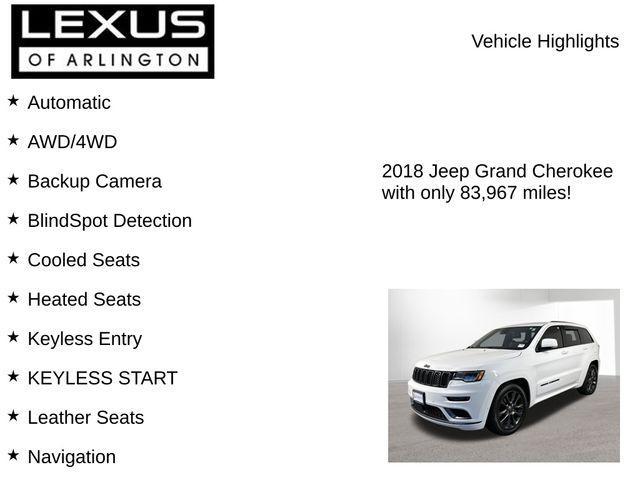 used 2018 Jeep Grand Cherokee car, priced at $18,495