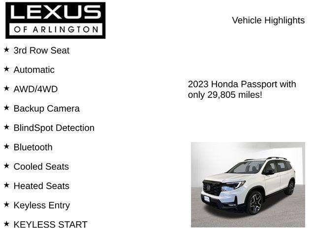 used 2023 Honda Passport car, priced at $34,995