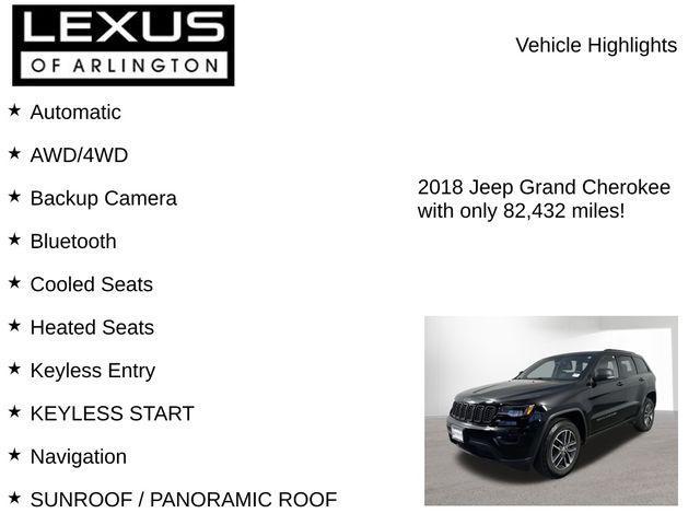used 2018 Jeep Grand Cherokee car, priced at $16,995