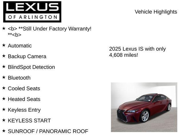 used 2025 Lexus IS 300 car, priced at $39,495