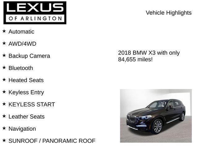 used 2018 BMW X3 car, priced at $15,995
