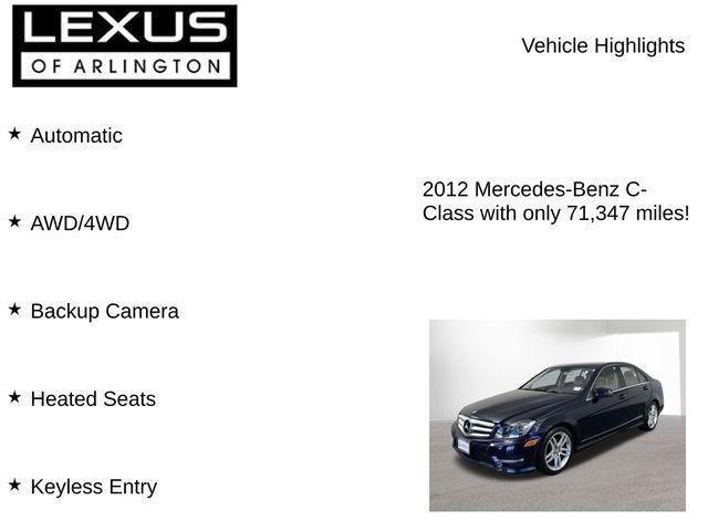 used 2012 Mercedes-Benz C-Class car, priced at $10,995
