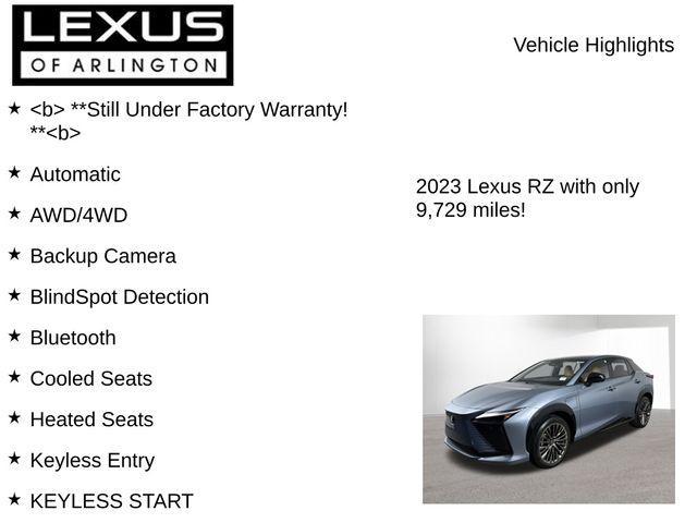 used 2023 Lexus RZ 450e car, priced at $42,495
