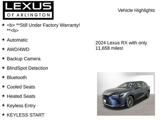 used 2024 Lexus RX 350 car, priced at $53,995