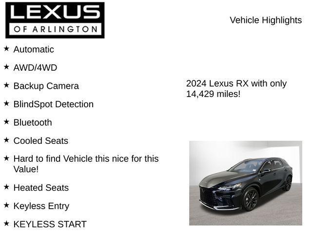 used 2024 Lexus RX 350 car, priced at $54,995