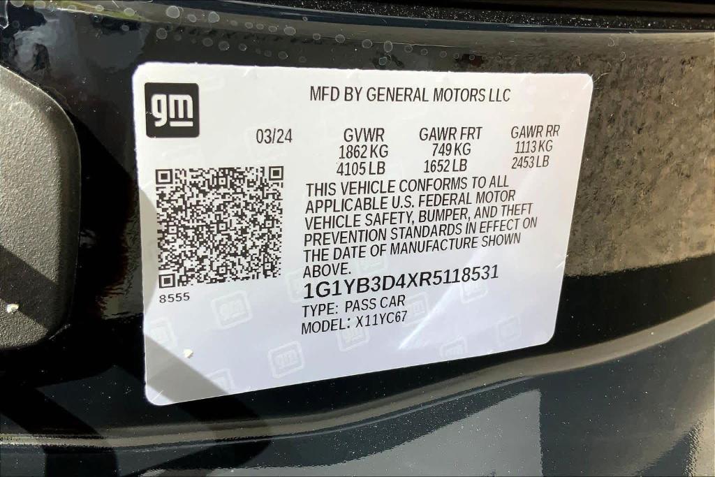 used 2024 Chevrolet Corvette car, priced at $79,737