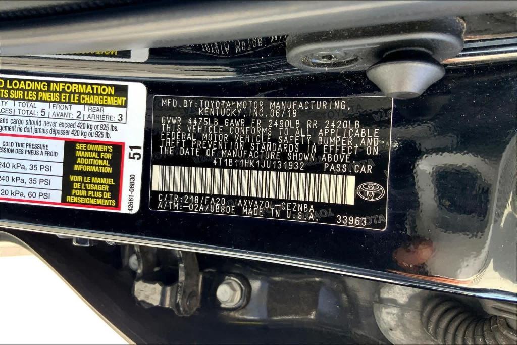 used 2018 Toyota Camry car