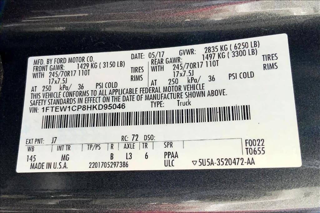 used 2017 Ford F-150 car, priced at $18,644