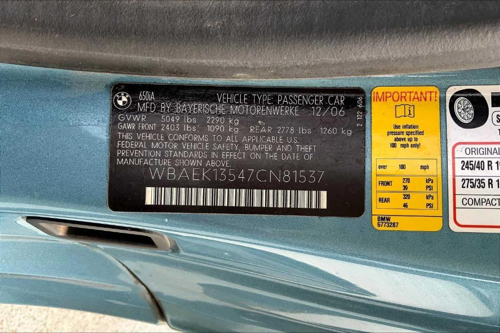 used 2007 BMW 650 car, priced at $9,545