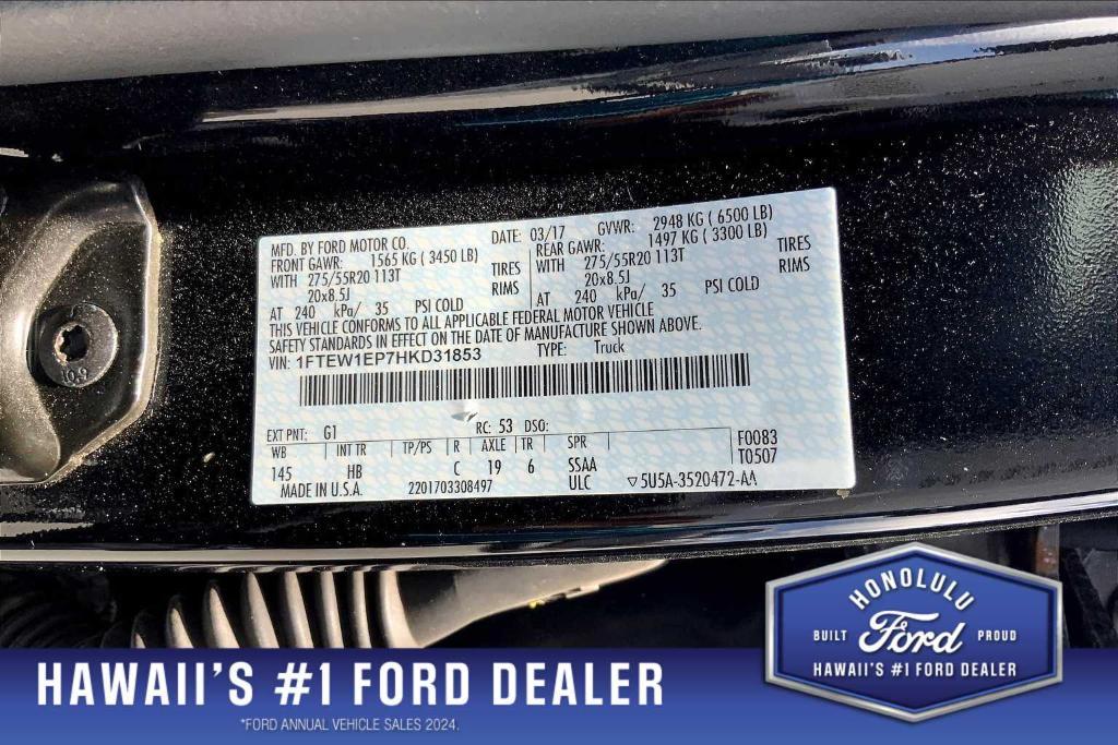 used 2017 Ford F-150 car, priced at $34,665