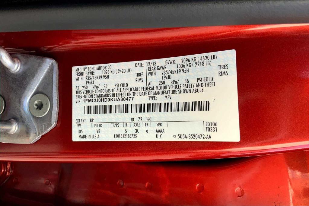 used 2019 Ford Escape car, priced at $16,108