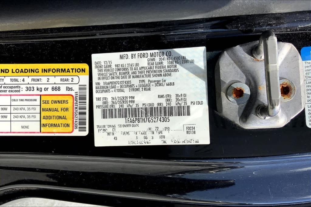 used 2016 Ford Mustang car, priced at $21,924