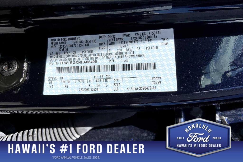 used 2022 Ford F-150 car, priced at $72,241