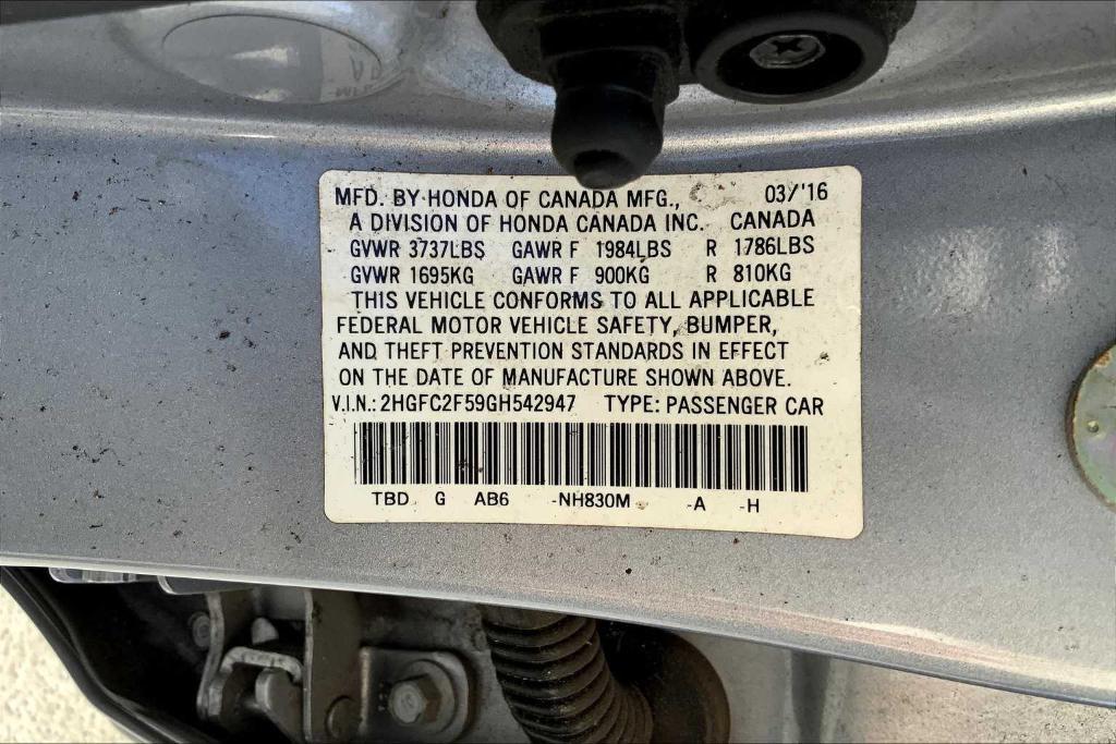 used 2016 Honda Civic car, priced at $15,629