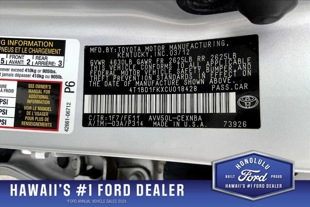 used 2012 Toyota Camry Hybrid car, priced at $13,346