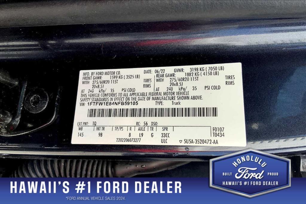 used 2022 Ford F-150 car, priced at $55,288