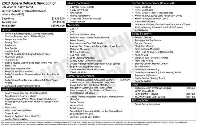used 2023 Subaru Outback car, priced at $26,500