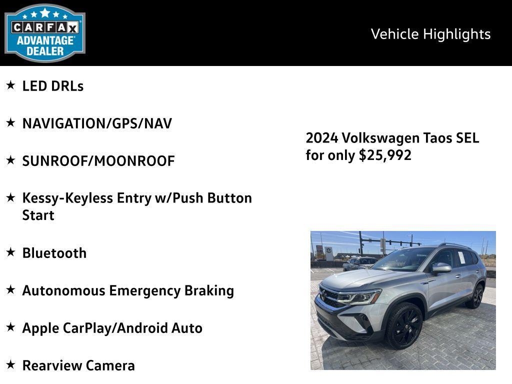 used 2024 Volkswagen Taos car, priced at $25,992