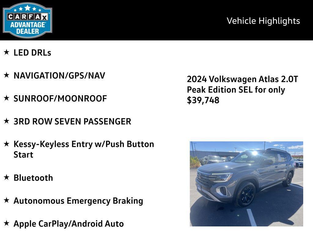 used 2024 Volkswagen Atlas car, priced at $39,748