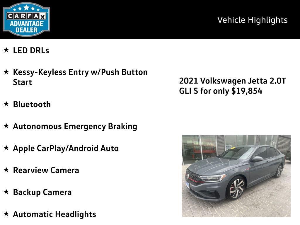 used 2021 Volkswagen Jetta GLI car, priced at $19,854