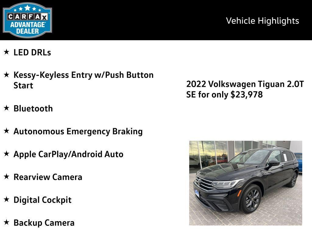used 2022 Volkswagen Tiguan car, priced at $23,830