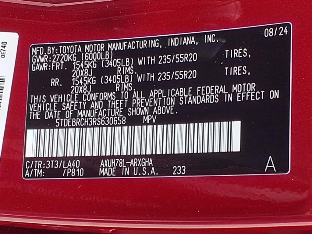 used 2024 Toyota Highlander Hybrid car, priced at $55,788