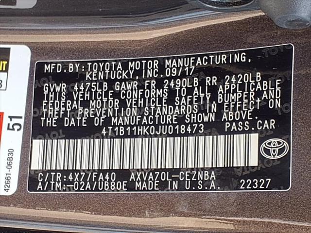 used 2018 Toyota Camry car, priced at $11,944