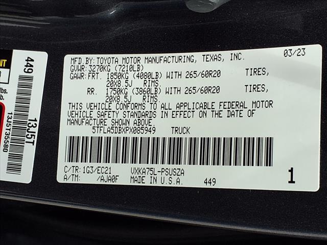 used 2023 Toyota Tundra car, priced at $49,450