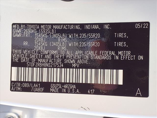 used 2022 Toyota Highlander car, priced at $47,984
