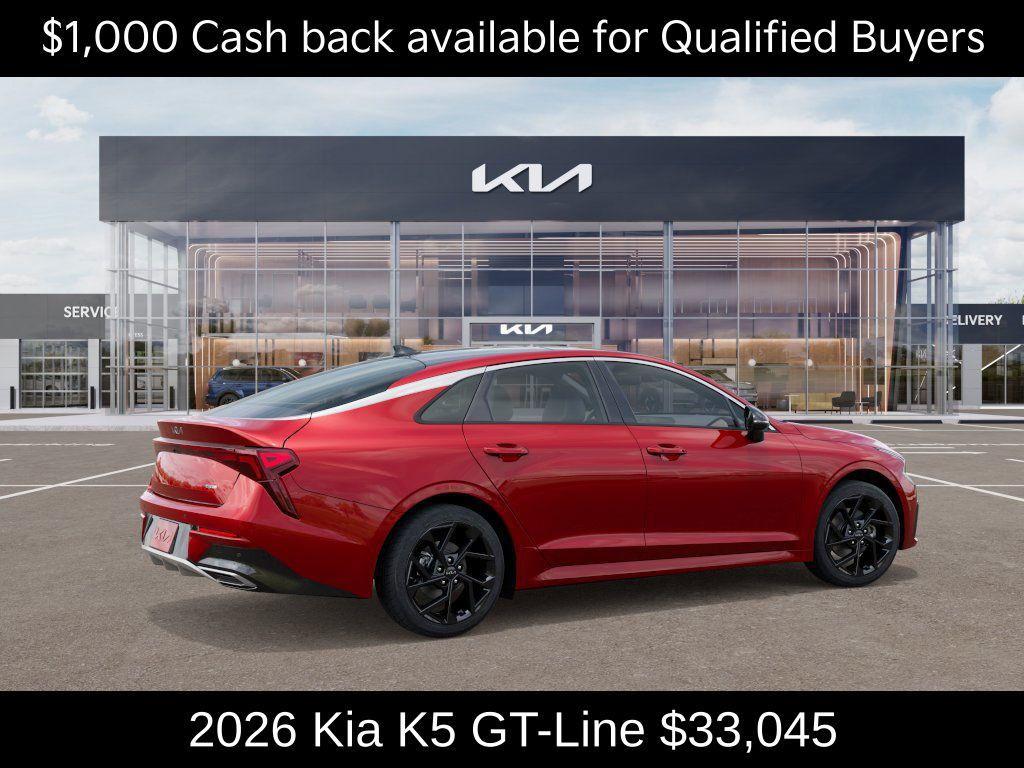 new 2026 Kia K5 car, priced at $33,045