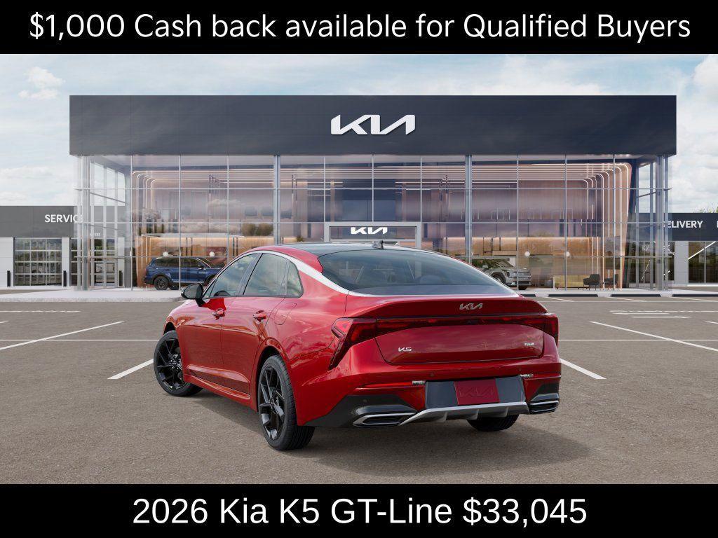 new 2026 Kia K5 car, priced at $33,045