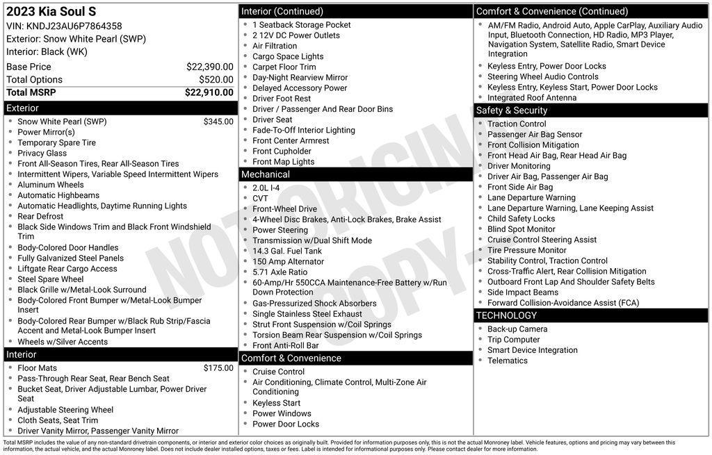 used 2023 Kia Soul car, priced at $18,309