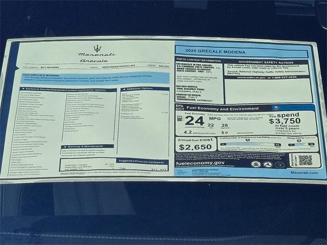 new 2025 Maserati Grecale car, priced at $91,495