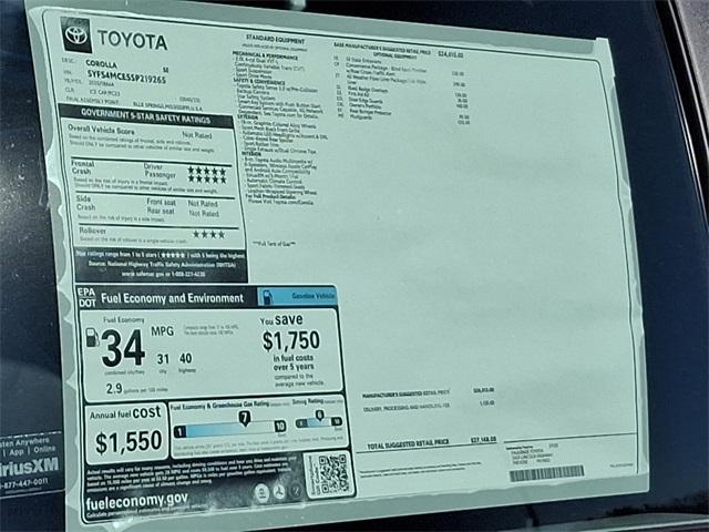 new 2025 Toyota Corolla car, priced at $27,148