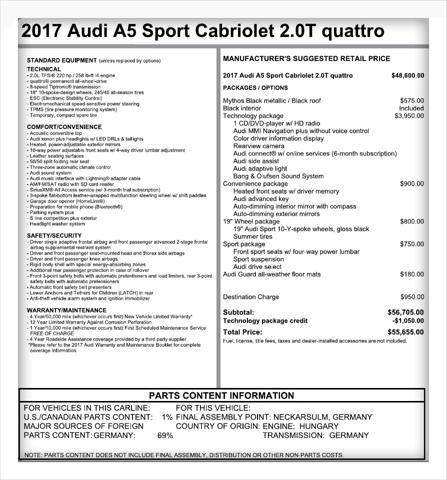 used 2017 Audi A5 car, priced at $21,975