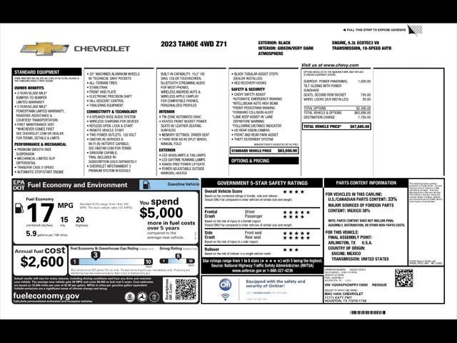 used 2023 Chevrolet Tahoe car, priced at $59,975