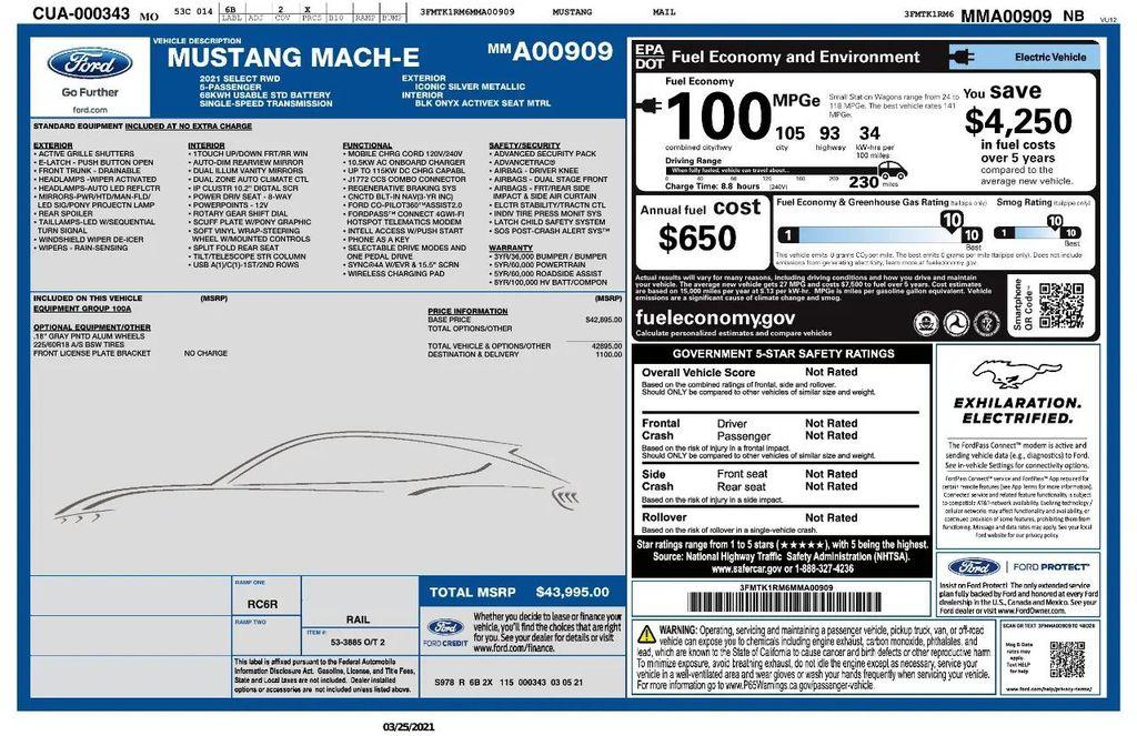 used 2021 Ford Mustang Mach-E car, priced at $20,975